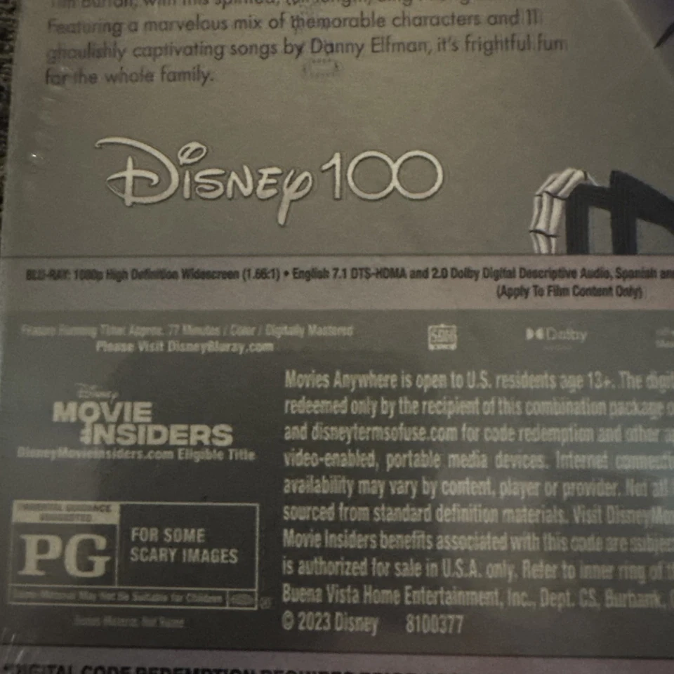 Disney The Nightmare Before Christmas Blu-Ray + Digital With Collectible Pin New - Image 4 of 4