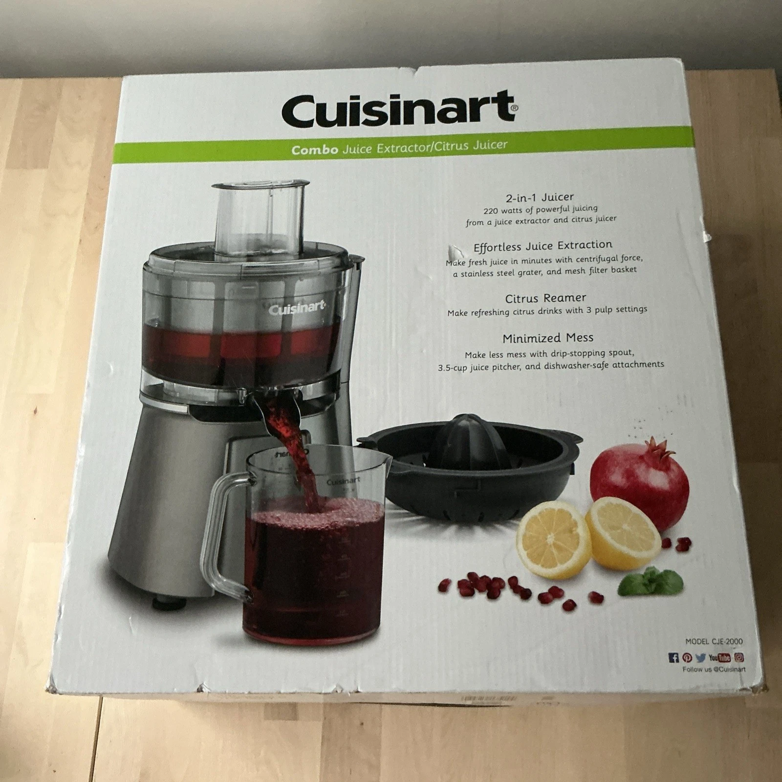 Cuisinart CJE-2000 Combo Juice Extractor/Citrus Juicer, Black
Opens in a new window or tab