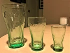 Vintage Coca-Cola 3 Glass set  6 inch  4 inch + 3 inch New