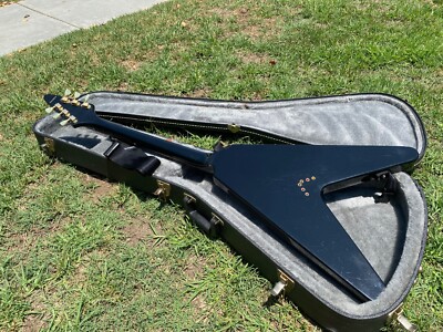 2001 Epiphone Flying V Korina 1958 Reissue Black Unsung Korea
