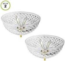 Evelots Ceiling Clip-on Light Bulb Shade-Lamp-Dome-Diamond Cut-Acrylic-Set/2