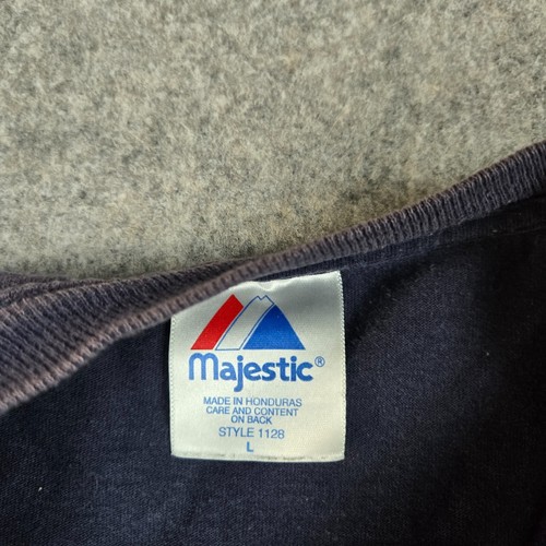 Vintage MLB Milwaukee Brewers Sz Large T-Shirt Majestic Navy Blue Y2K 2007 Fade - Picture 3 of 7