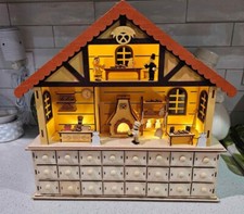 Gerson Co Lighted Advent Calendar - Bakery Shop Wood Christmas Countdown