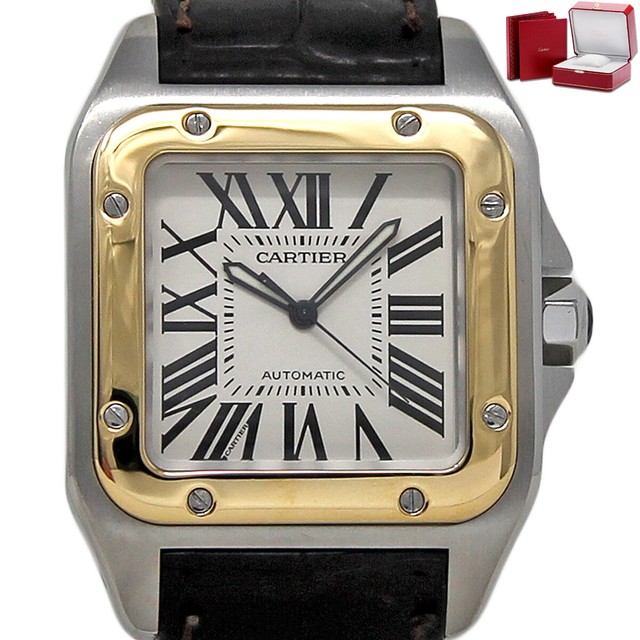 Cartier Santos Silver Men's Brown 