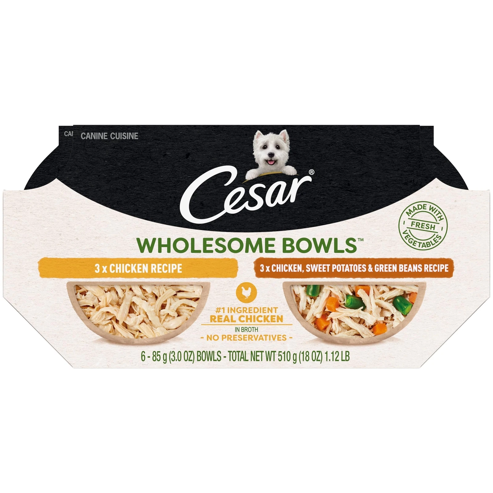 WHOLESOME BOWLS Adult Wet Dog Food Chicken & Sweet Potatoes Variety Pack 6