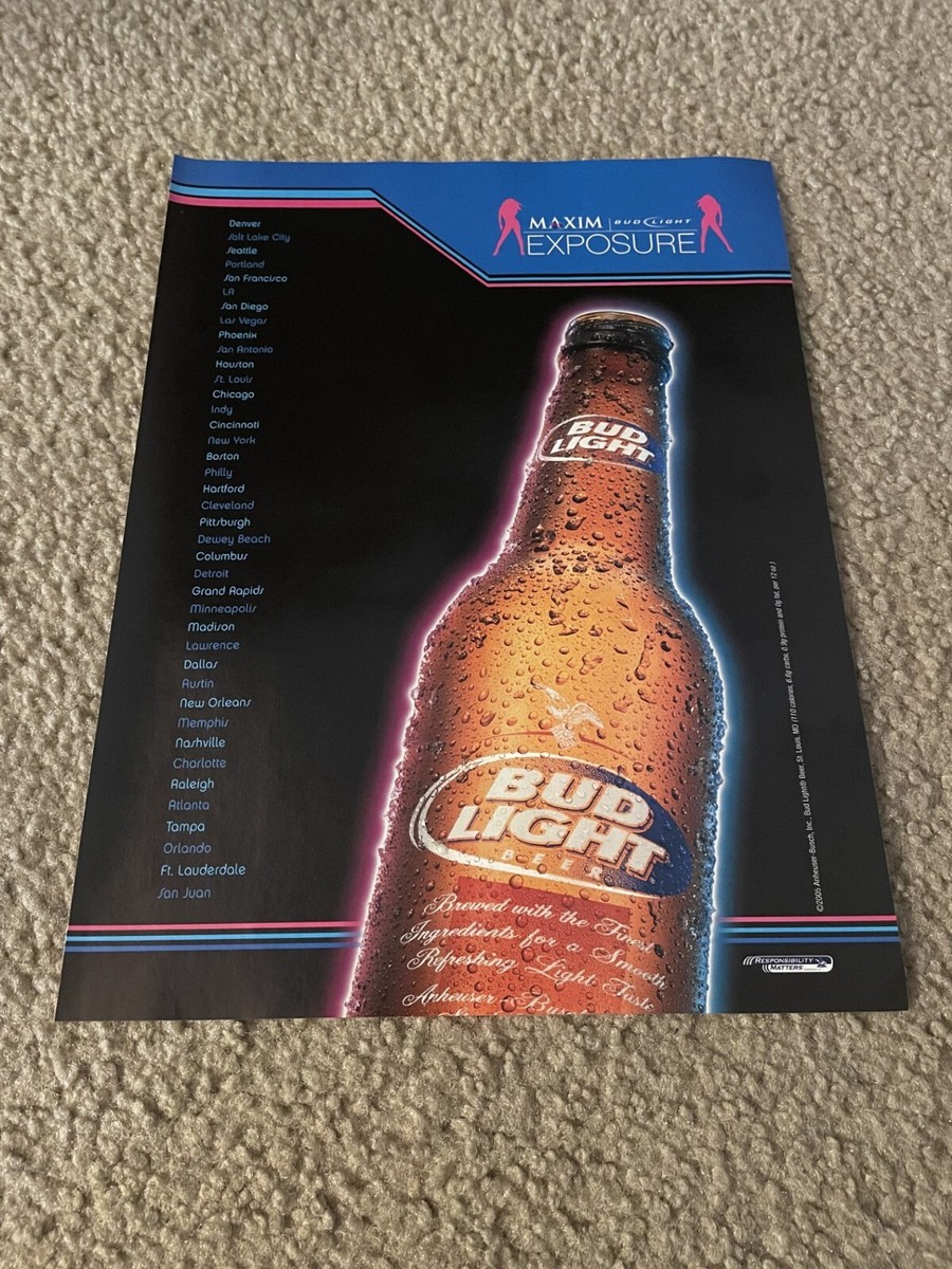 Vintage 2005 BUD LIGHT BEER Bottle Poster Print Ad BUDWEISER | eBay