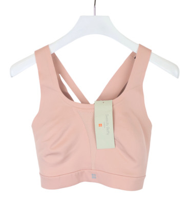 Sweaty Betty All Train SPORTS Bh Damen 38D Bonded Ausschnitt Breit Riemen Futter