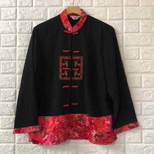 Asian print jacket type top