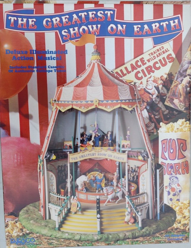 Vintage Enesco The Greatest Show On Earth Big Top Lighted Music Circus Action