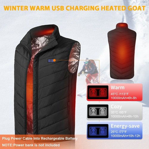Heated Vest Warm Winter Electric Jacket with Battery Pack Heating Coat Thermal - Bild 55 von 73