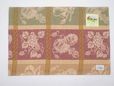 (6) Cotton Park Cottage Reversible Placemats ~ Harvest Fruits ~ 13 x 19 NEW