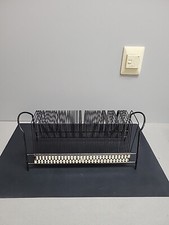 Vintage Metal Wire 60 Slot 33/45 RECORD HOLDER RACK w Numbered Banner