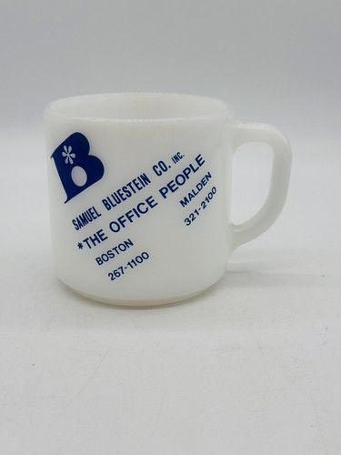 Vintage Federal Samuel Bluestein Co Coffee Cup The Office People Milk Glass Mug