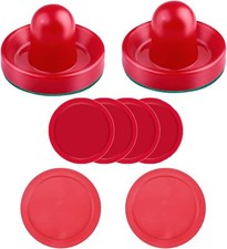Air Hockey Pushers and Pucks Paddles, Goal Handles red