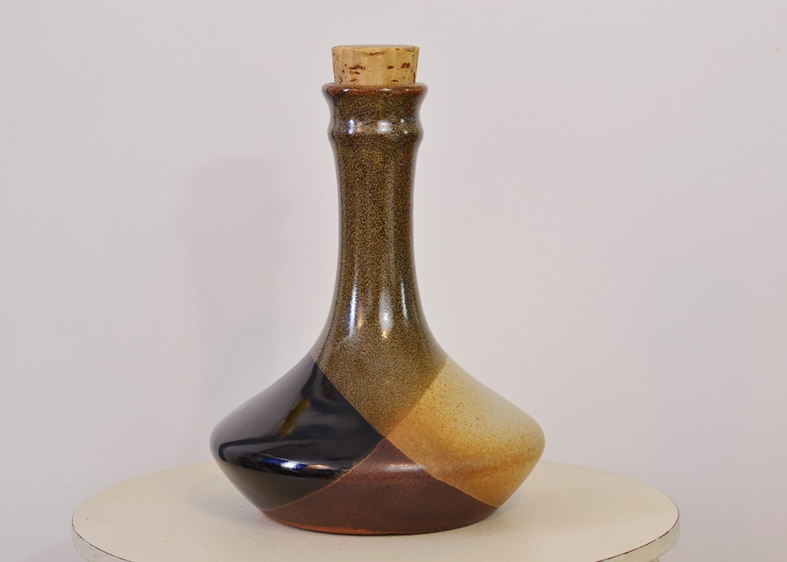 Vintage Pottery Craft Decanter Carafe MCM Mid Century Brown Robert Maxwell Vase