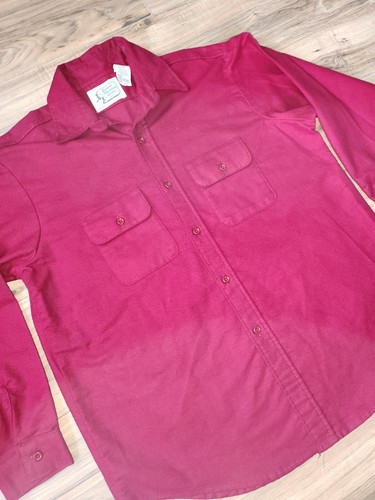 VTG Eastern Mountain Sports Chamois Shirt Mens L Button Up Long Sleeve Red - Picture 2 of 17