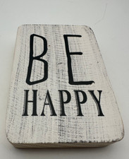 Be Happy Holz Schild Hängen oder Stellen Spruch 9,5x14cm Deko