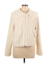 Fever Women Ivory Faux Fur Jacket L