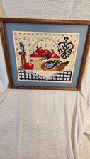 Beautiful Framed Needlepoint Picture Vintage