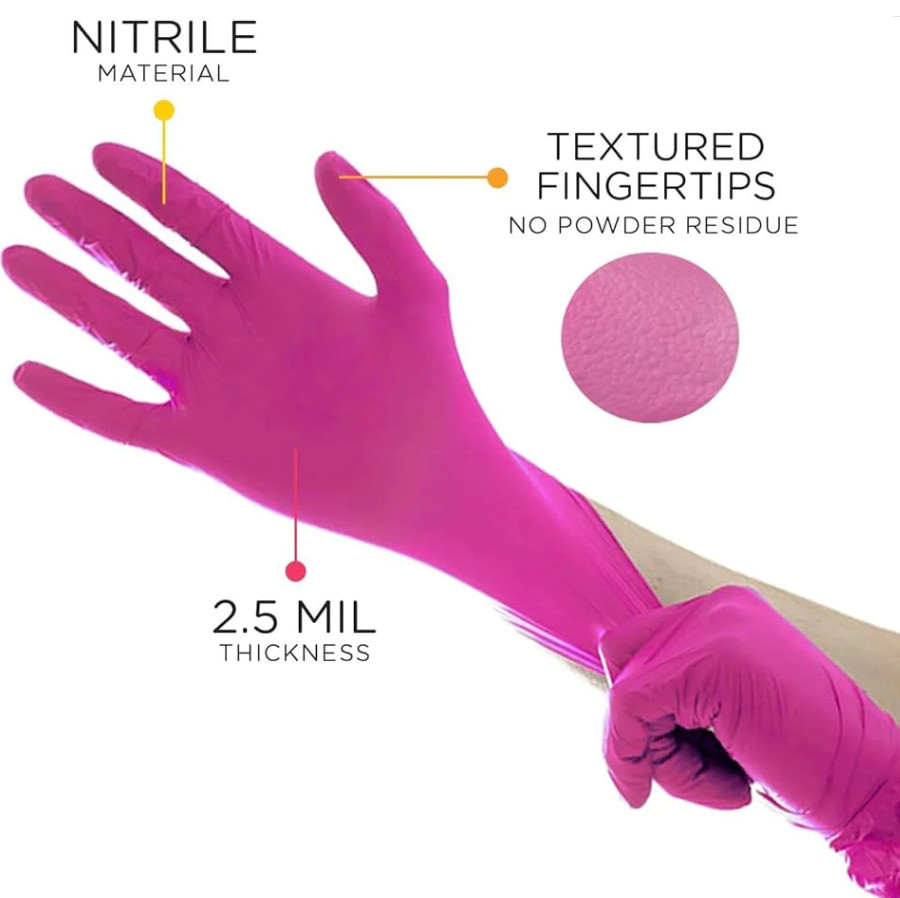 2000 Small Pink Nitrile Exam Gloves, Aurelia Blush Latex Free Powder Free