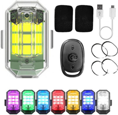 Wireless Remote Control Strobe Light LED Warning Lamp 7 Color Car Indicator Lamp