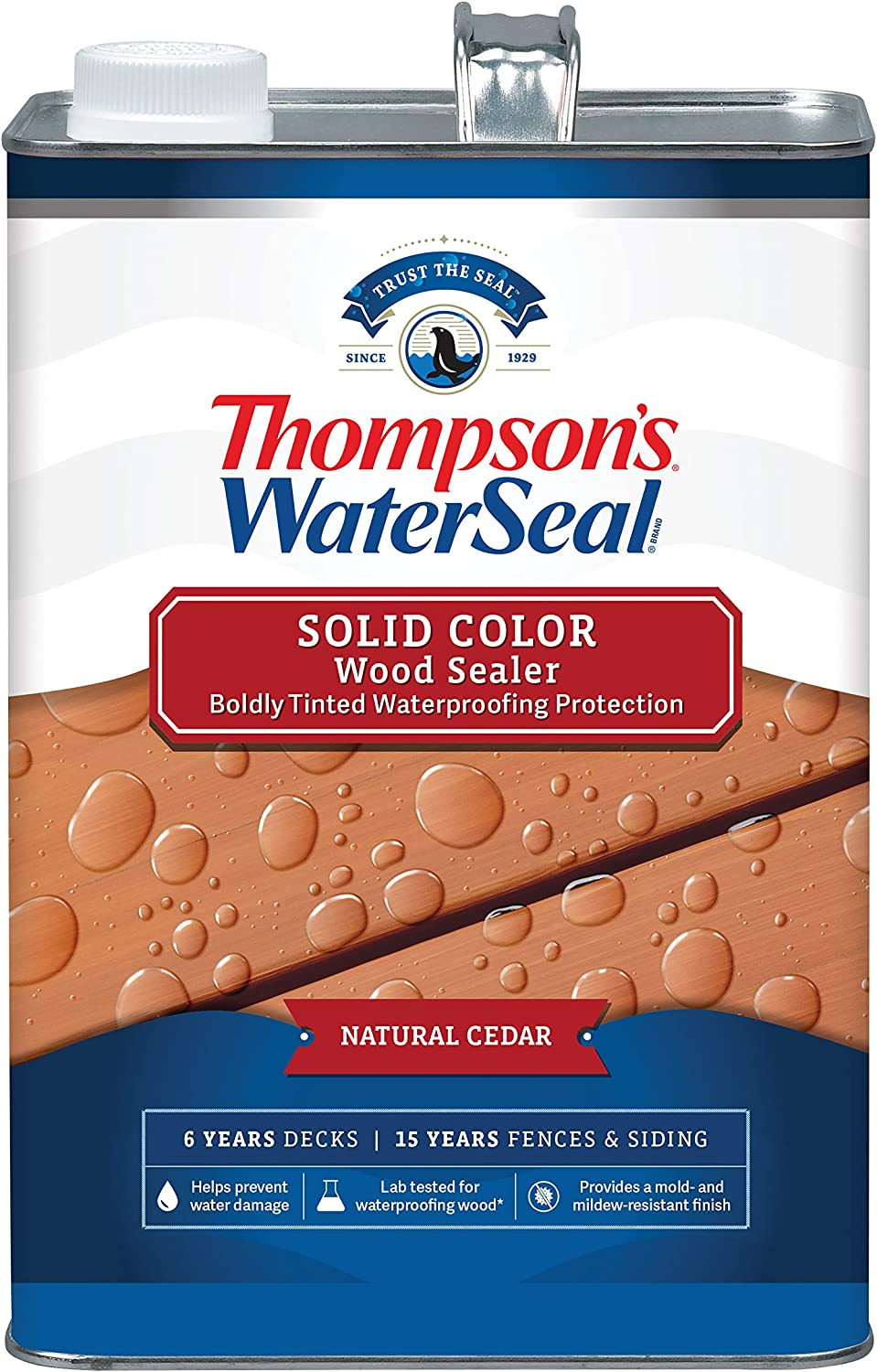 Solid Color Waterproofing Wood Stain and Sealer, Natural Cedar, 1 Gallon