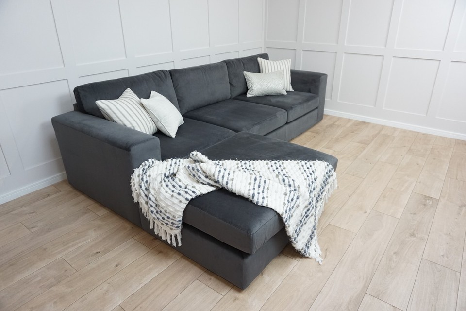 Grey House Plush Velvet MARKS & SPENCER Aspen Left Hand Facing Chaise