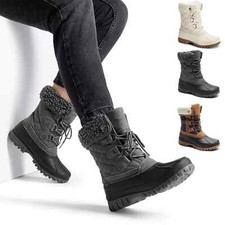 Women Lace Up Snow Duck Boots Waterproof Insulated Faux Fur Lined 6-11 US Size