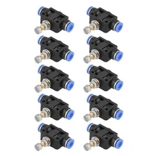 10pcs Air Flow Control Valve 6mm Tube OD Push In Speed Controller Pneumatic A...