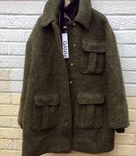 Ganni Wool Coat, Double Insulated Size 12 / 40eur Green New