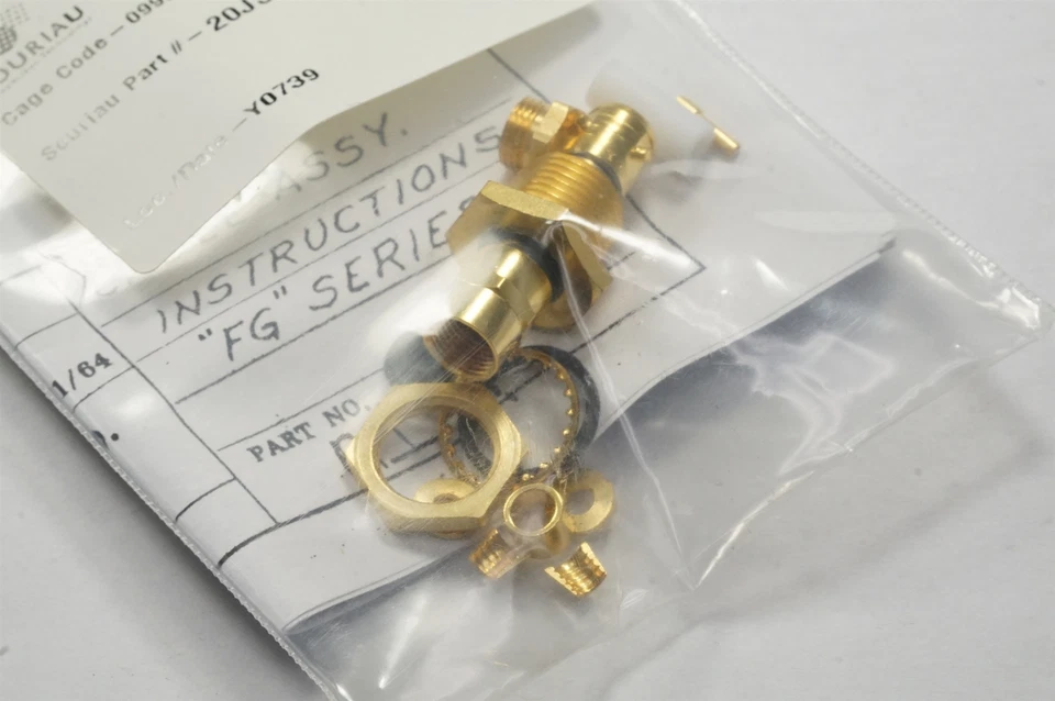 20JS178-1 Souriau BNC Coaxial Connector Jack Assembly Straight Gold NOS - Image 2 of 3