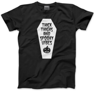 Dicke Oberschenkel & Spooky Vibes Sarg Unisex T-Shirt Hexe Halloween Party Goth