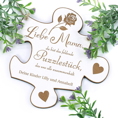Schild Puzzleteil personalisiert Mama Geschenk Muttertag Muttertagsgeschenk Herz