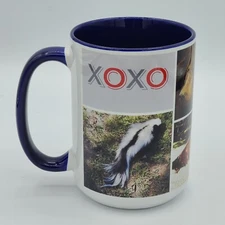 Animal Coffee Mug Cup Skunk Bear Bison Turkey Blue XOXO Love Shutterfly Wildlife