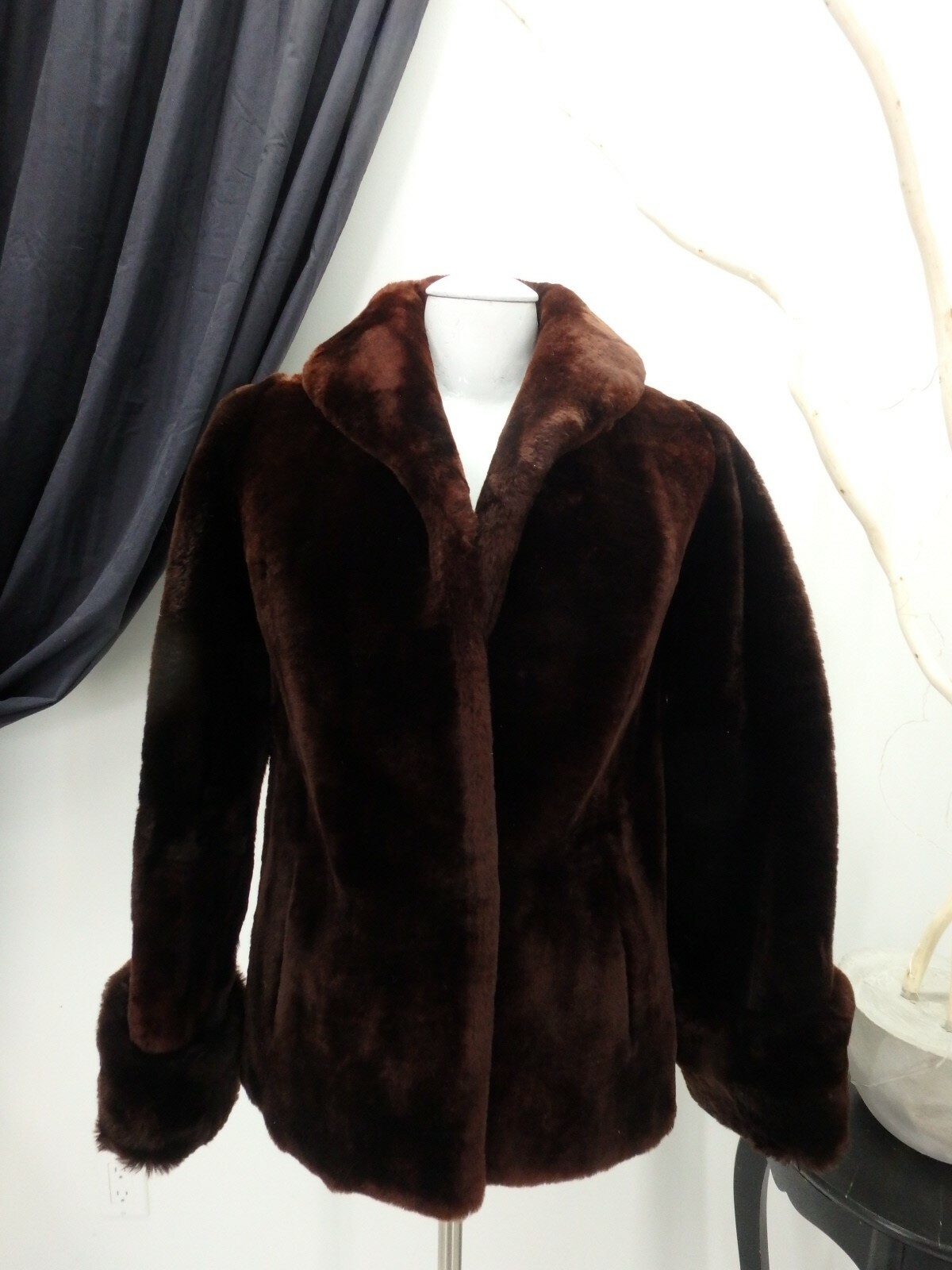 Chaqueta Abrigo Marrón de Piel Real Mouton Pequeña | eBay