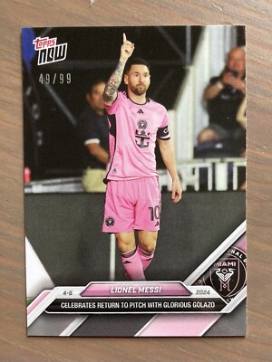 Topps Now Parallel Card Lionel Messi Inter Miami Glorious Golazo 49/99
