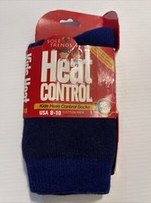 Sole Trends Kid  s Socks NAVY Heat Control Thermal Poly Cotton Sz 8-10 2.3 TOG