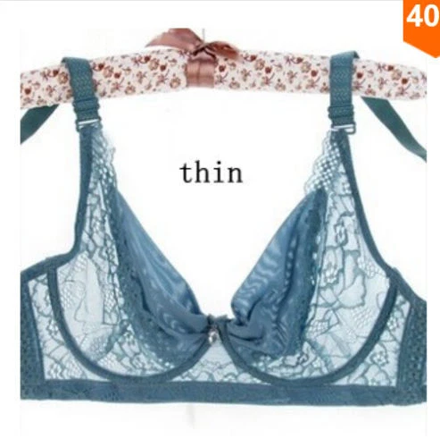 Sujetador push up de encaje fino con aros para mujer 34 36 38 40 42 44 copa talla B C D Foto 4 de 4