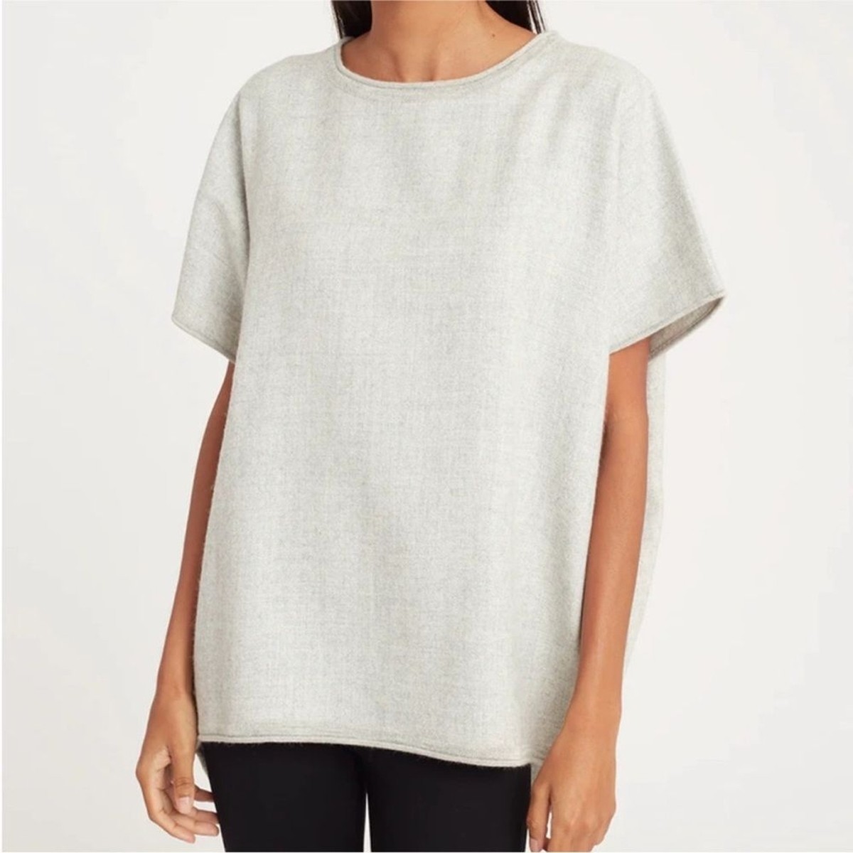 Cuyana Oversized Baby Alpaca Sweater in Grey Regular size