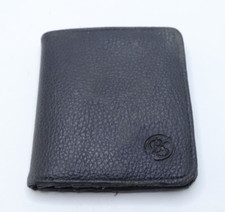Vintage Black Genuine Leather Credit Card Wallet Holder BS Logo, Great Condition