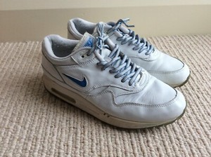 Nike Air Max 1 87 OG Jewel Premium White Leather UK 8.5 Used Boxed | eBay