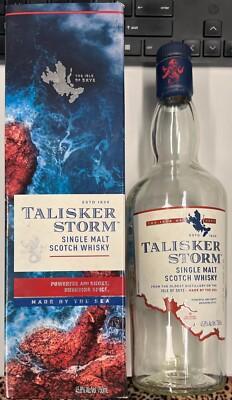 TALISKER STORM Scotch Whisky Bottle Empty 750ml with Gift Box Isle of Skye