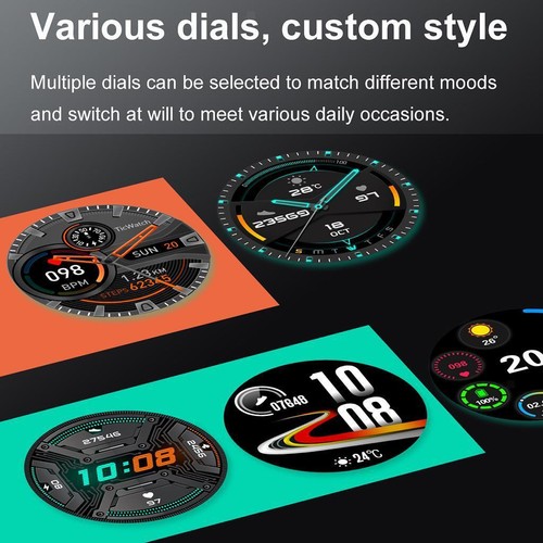 New I9 Smart Watch Blood Oxygen Meter Black Black PU leather Band - Zdjęcie 5 z 12
