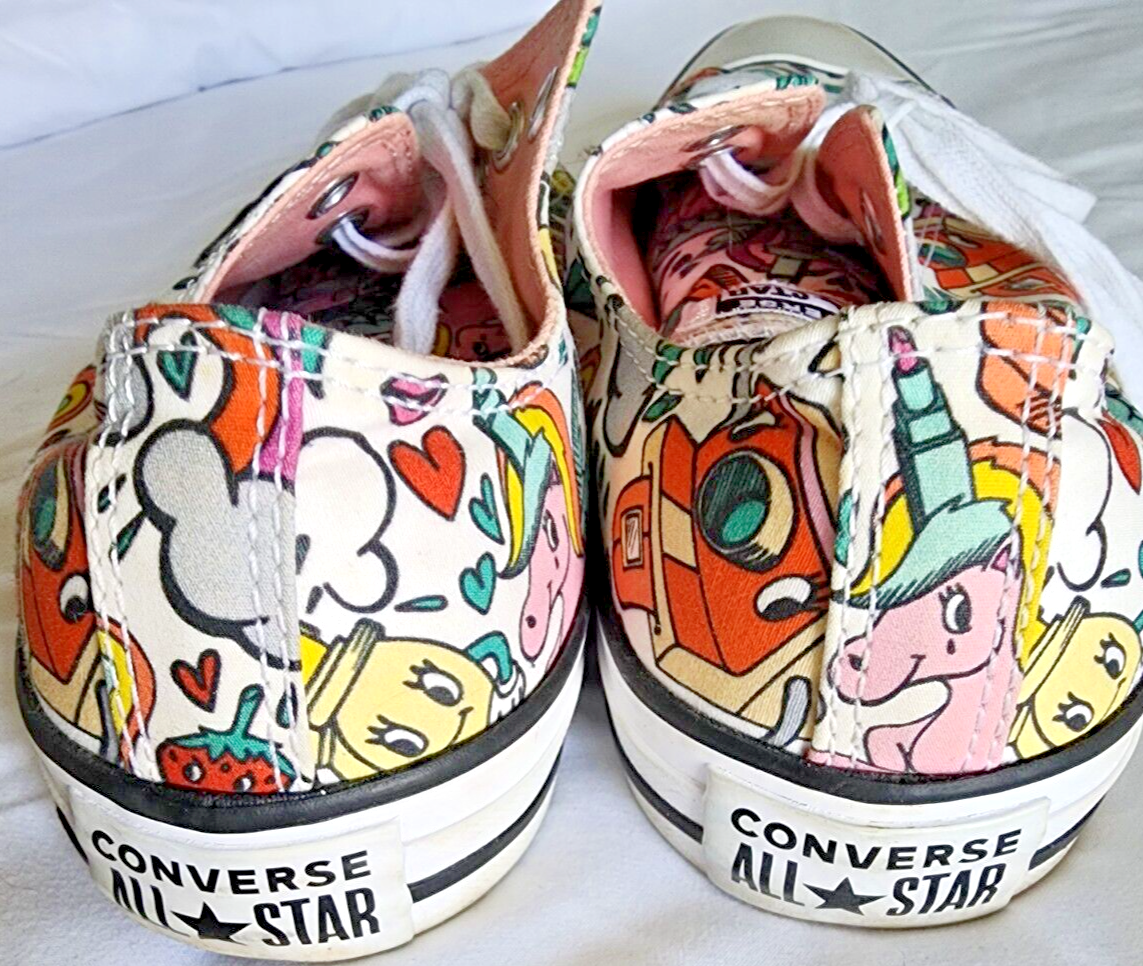 Sneakers Converse All Star donna 9 retrò pop pony cartoni animati grafica top basso
