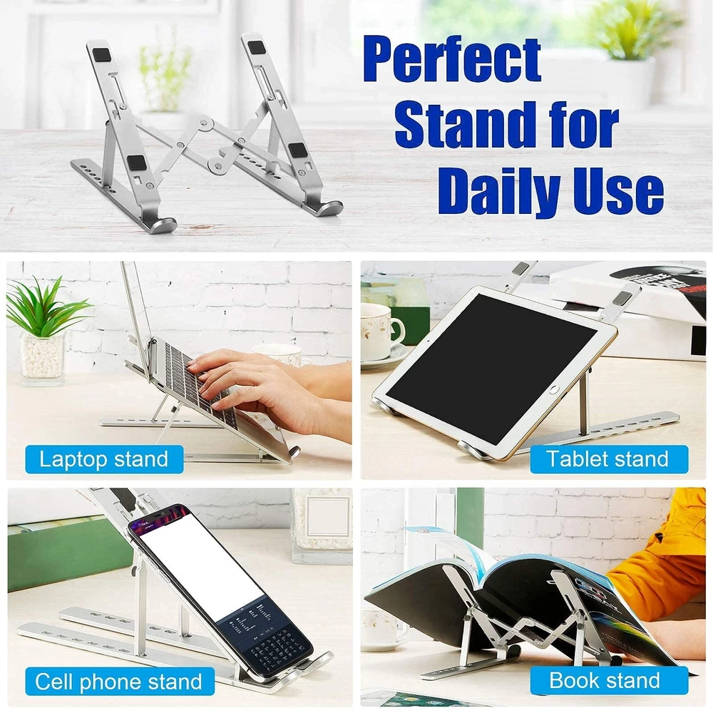 Laptop Stand, Laptop Riser Computer Stand for desk, Adjustable Aluminum Folda...