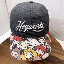 Harry Potter HOGWARTS Cap Hat Adjustable Figures On Bill Strapback