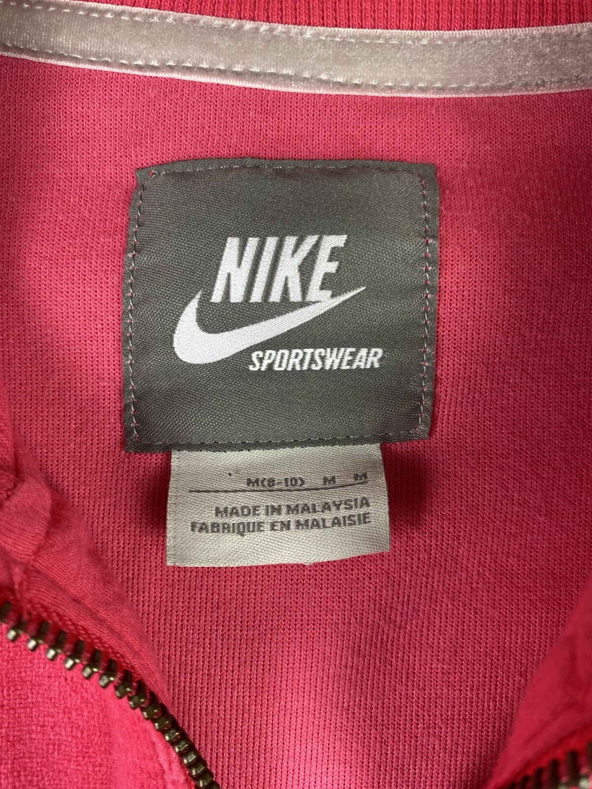 VTG Nike Full Zip Jacket Women’s Size Medium Pink Barbie Valor Velvet Feel thumbnail 7