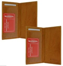 CHECKBOOK COVER PLAIN SET OF 2 TAN GENUINE LEATHER NEW GREAT GIFT IDEA 1