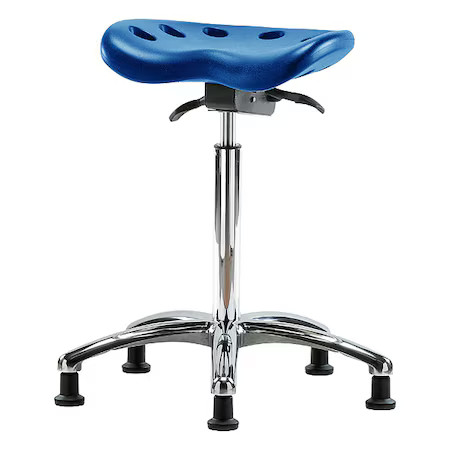 Zoro Select Pthbst-Cr-Nf-Rg-Blu Tractor Stool, Polyurethane, Blue, 23 In To 33,