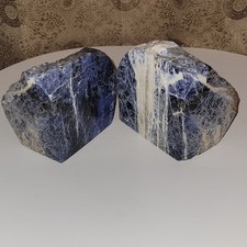 Large Sodalite Crystal Bookends Cut And Polished On 3 Sides Natural Stone